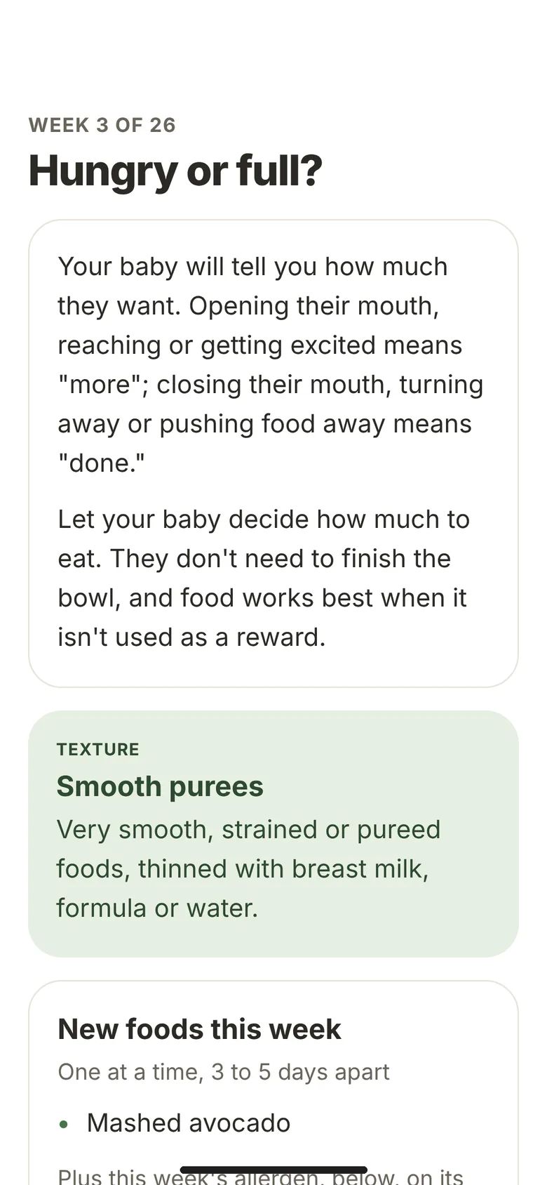 A week of the starting-solids plan